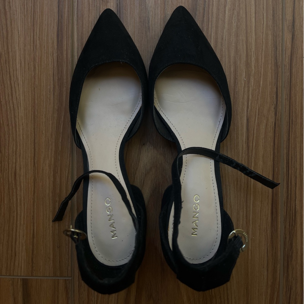 Mango black pointed heels